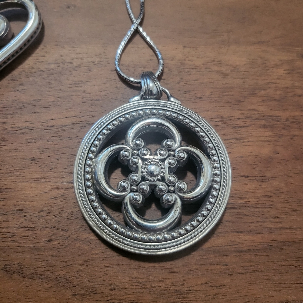 Brighton Long Silver Necklace with 2 Brighton Pendants - Picture 4 of 12